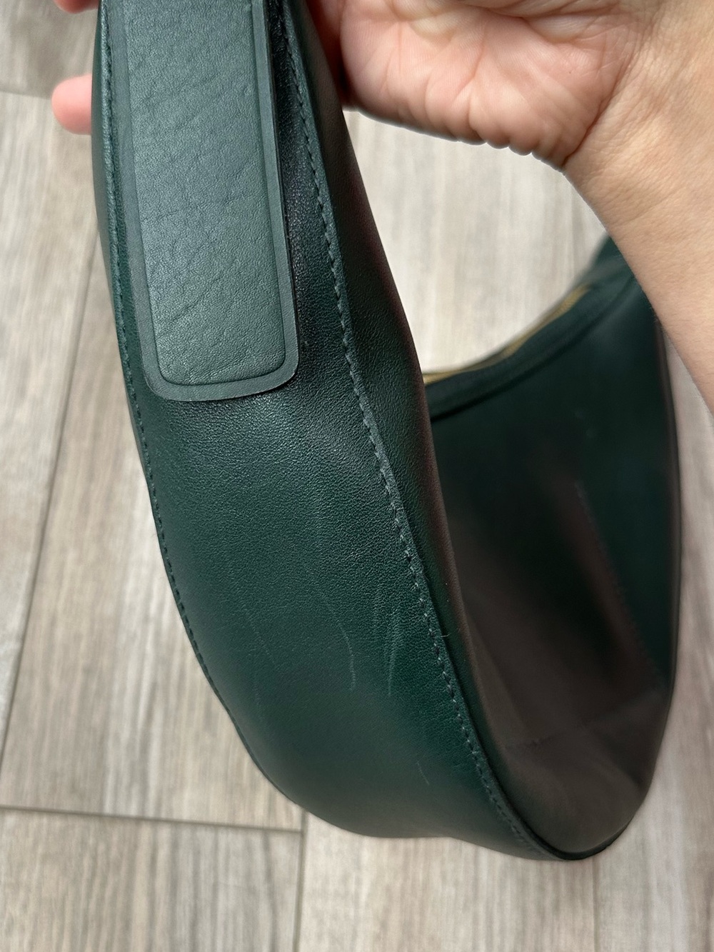 Madewell Dark Green Leather Crescent Crossbody Bag - Picture 5 of 9